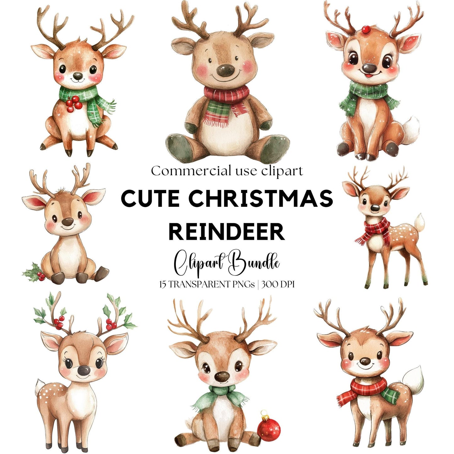 Cute Christmas Reindeer Clipart