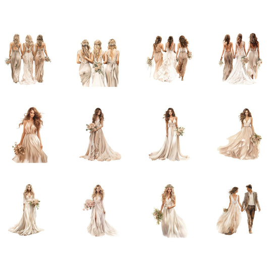 Wedding Bridge and Groom Clipart