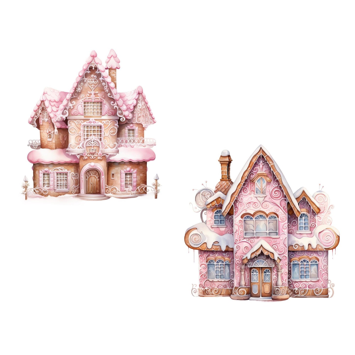 Christmas Pastel Gingerbread House Clipart