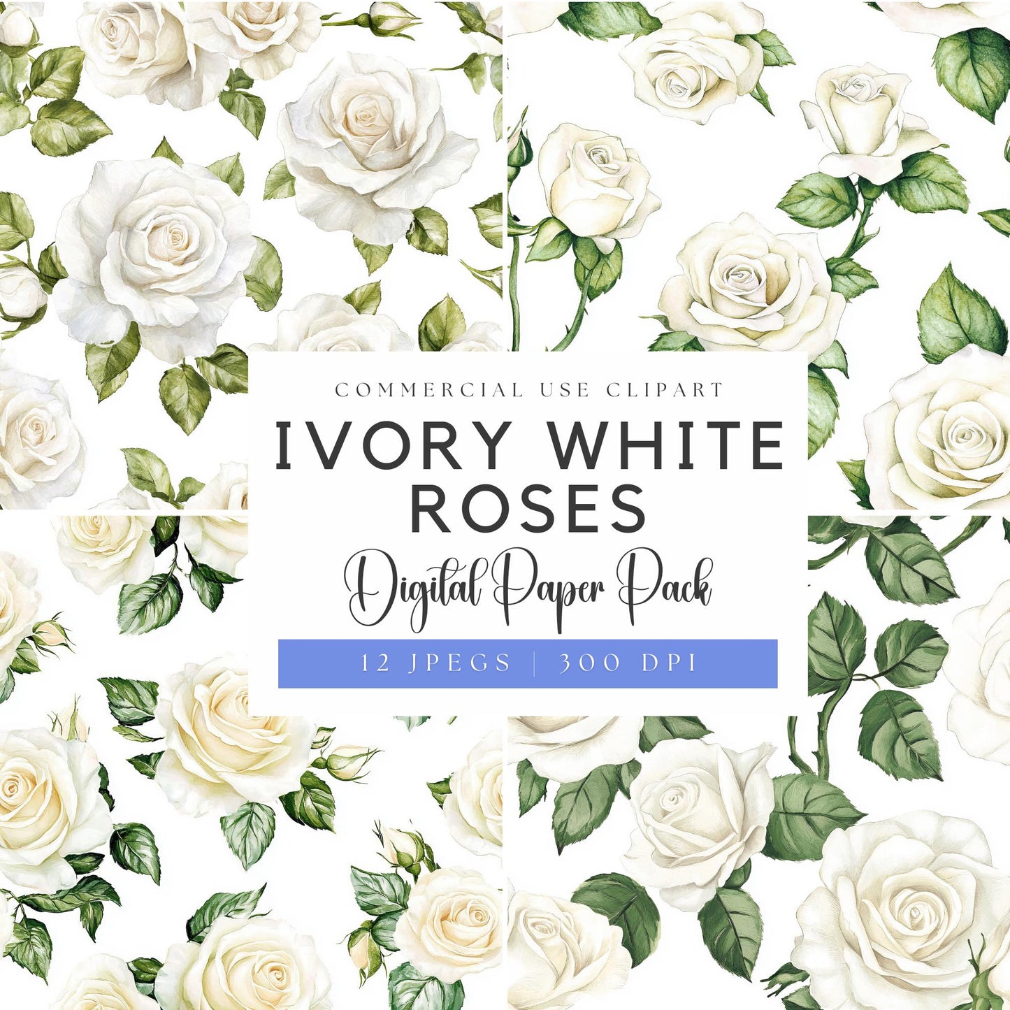 Ivory Rose Digital Papers