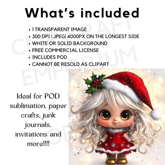 15 Quirky Chrstmas Gnome Girl Clipart