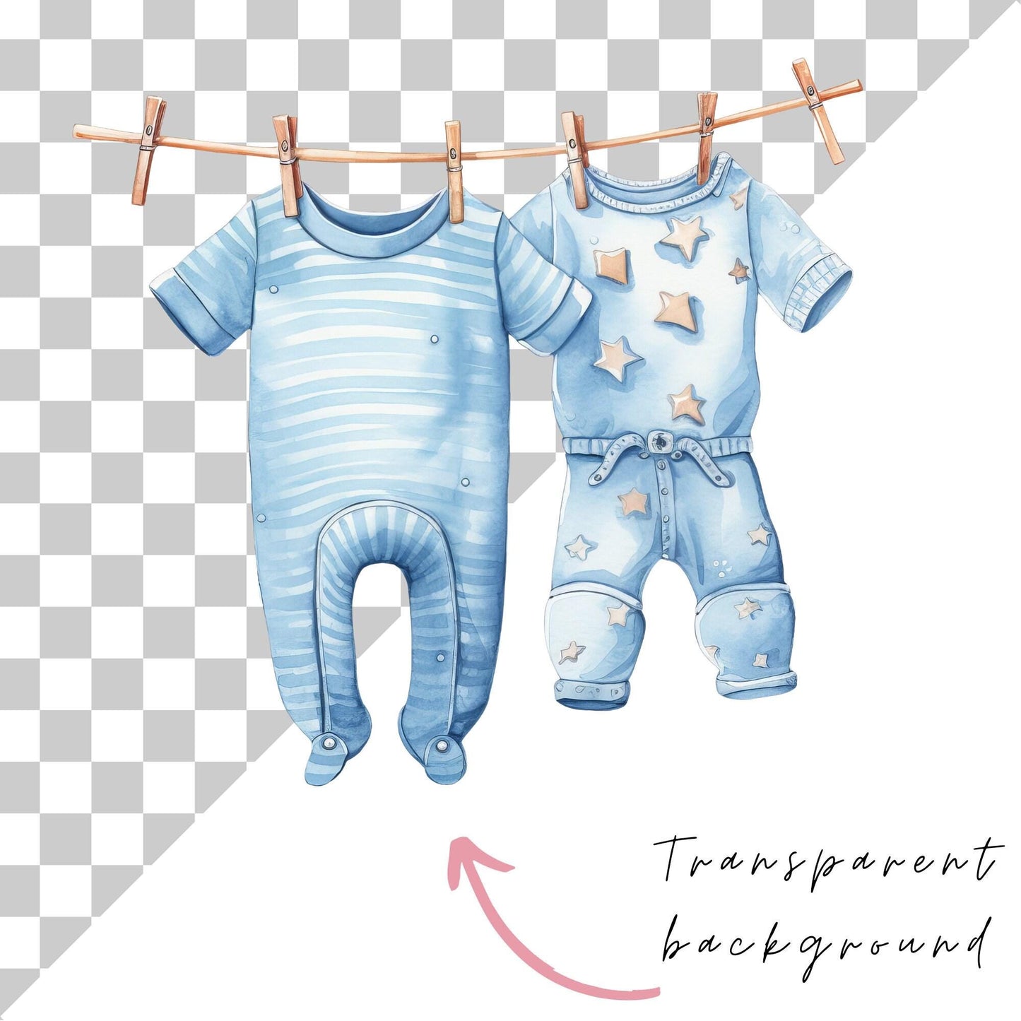 Watercolor Baby Clothes Line
