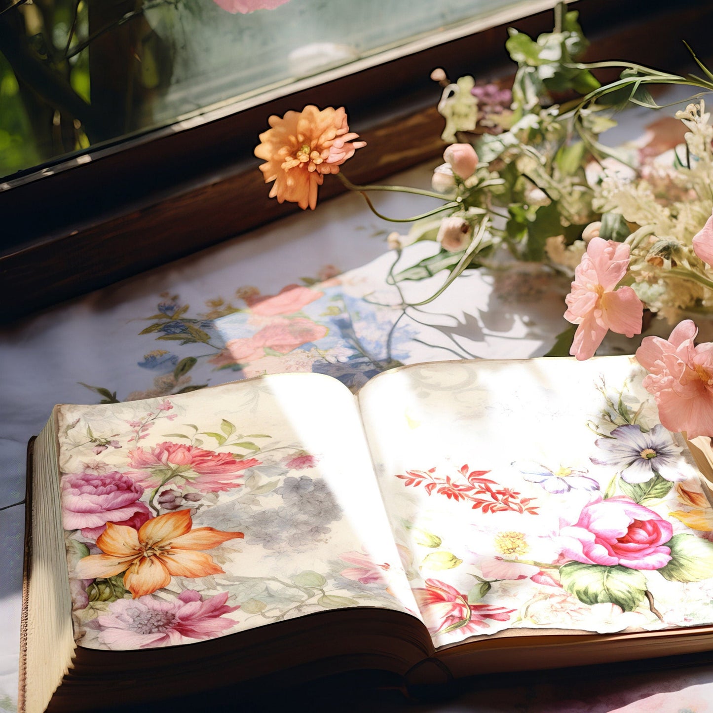 Summer Floral Junk Journal Pages Vol2
