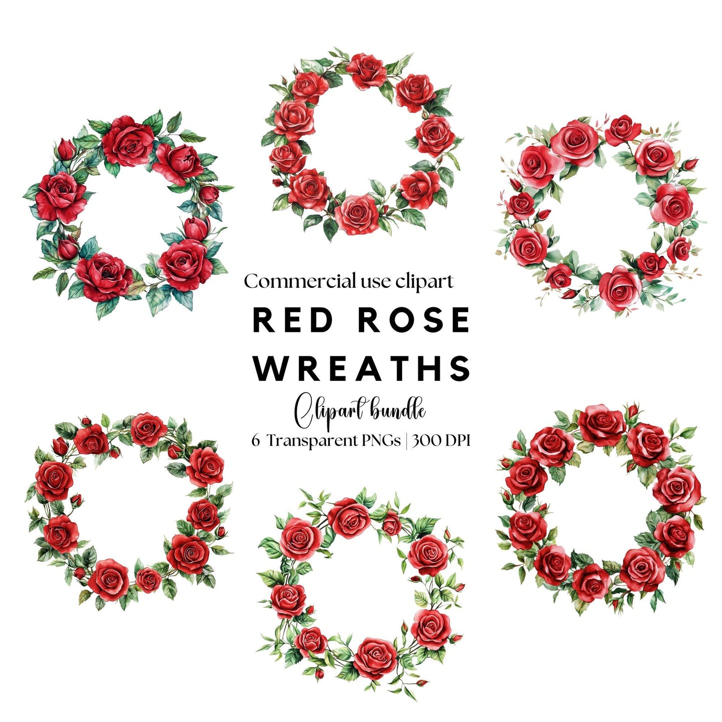Red Rose Wreath Clipart