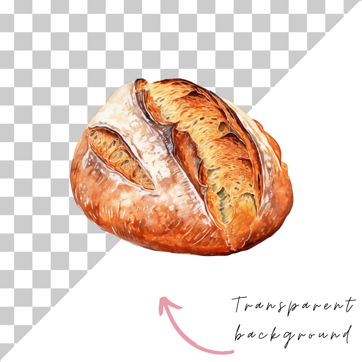 Watercolor Bakery around the world Clipart