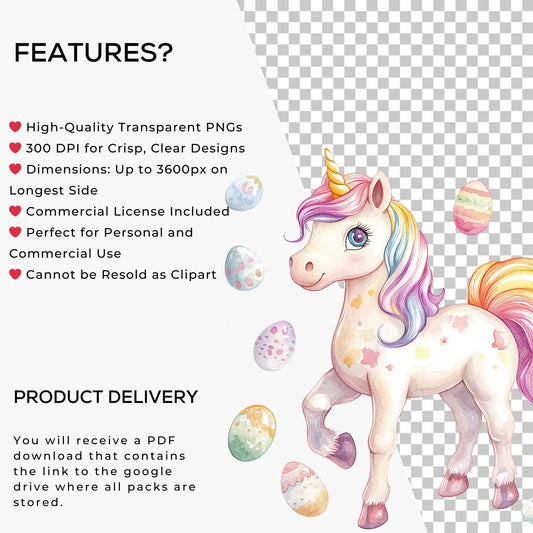 Easter Unicorn Clipart