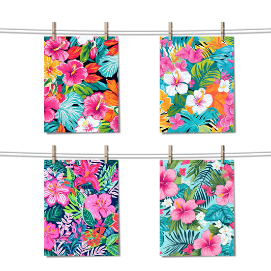 Preppy Floral Digital Papers