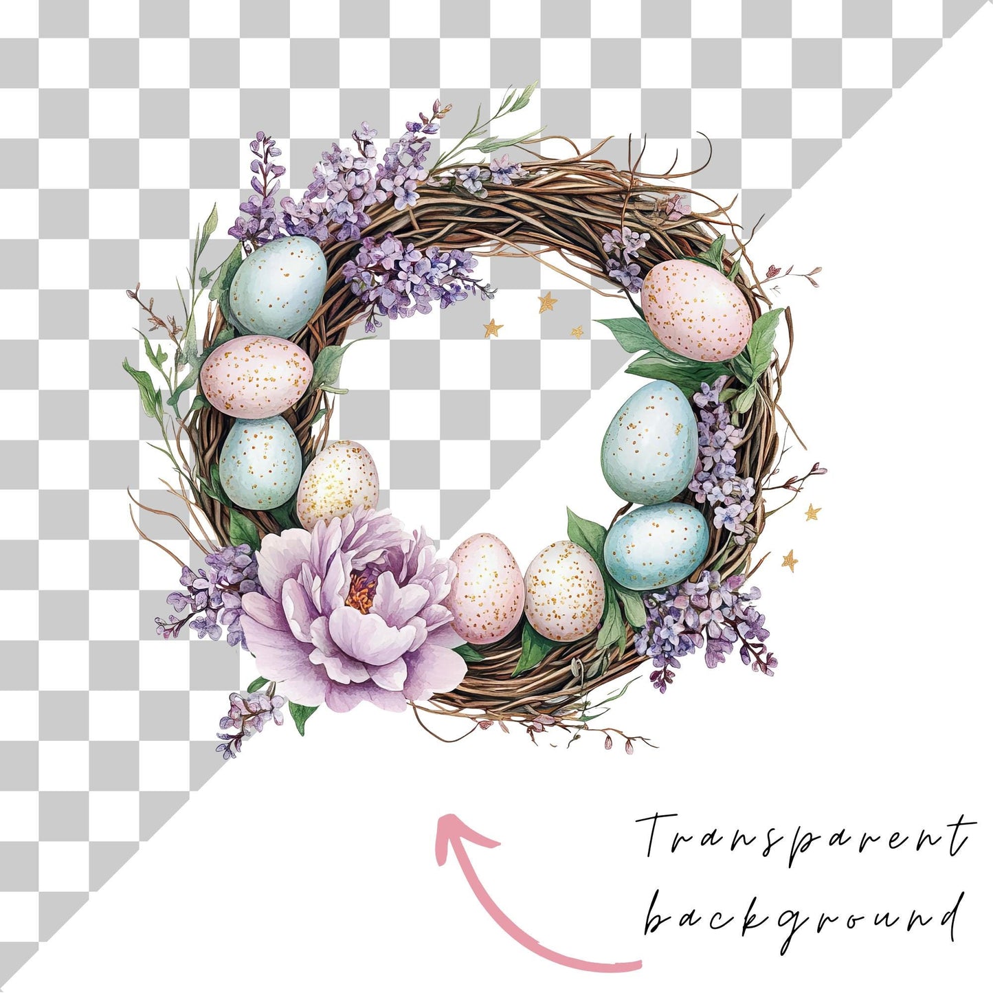 Easter Wreath Clipart Pack PNG