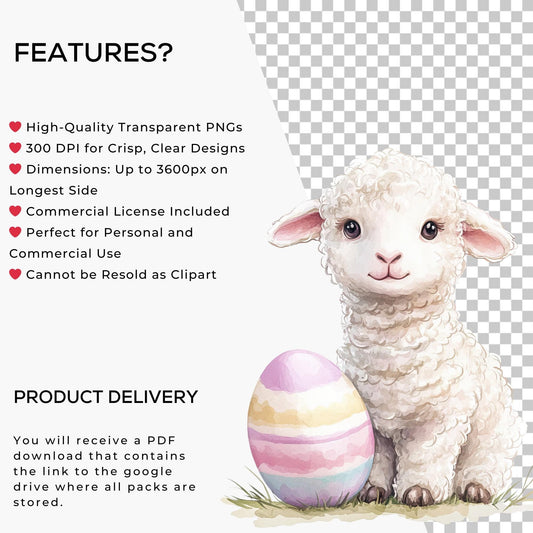 Easter Chicks and Lambs Clipart