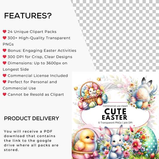 Easter Mega Bundle PNG – 200+ Easter PNG Files for Sublimation & Commercial Use