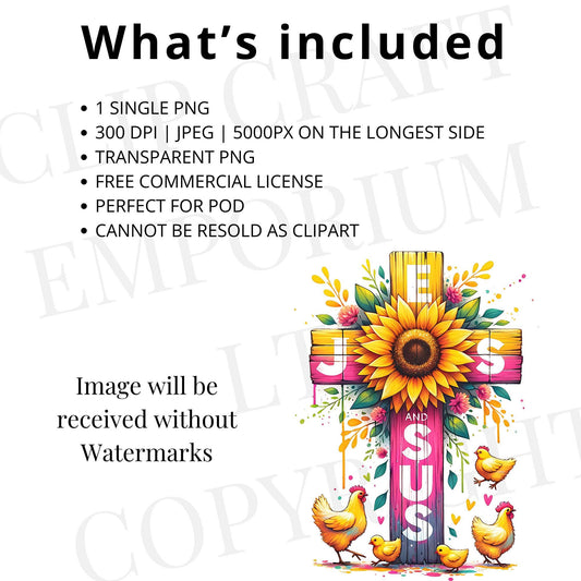 Jesus and Chickens PNG