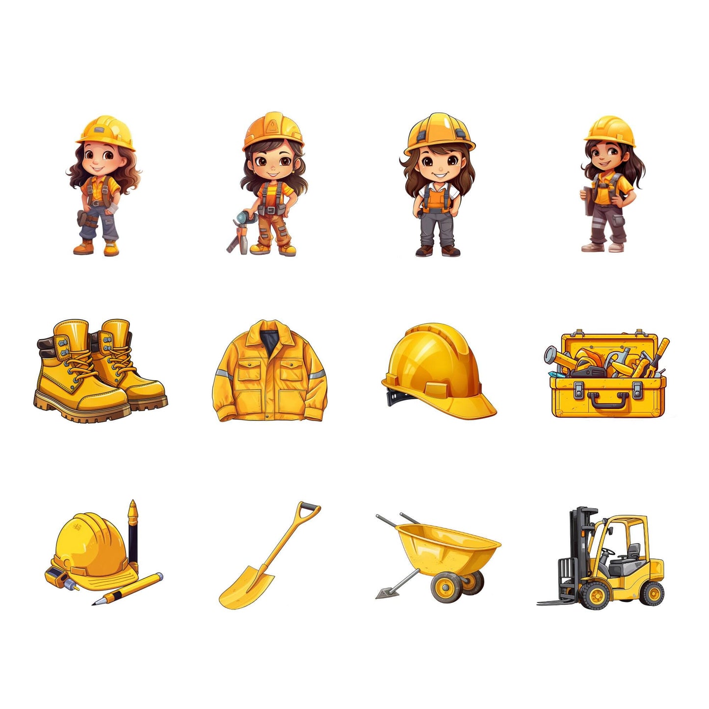 Watercolor Construction worker Clipart
