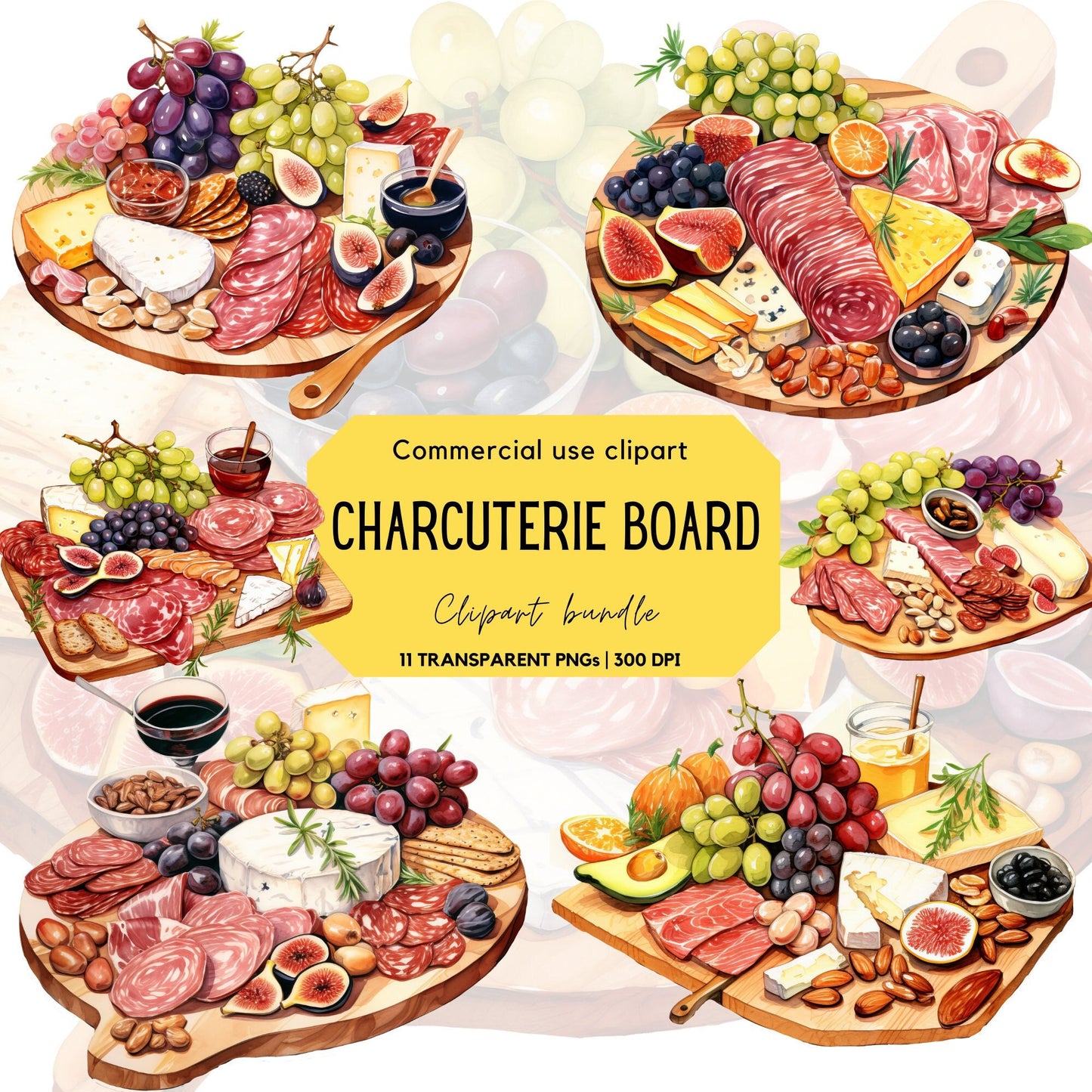 Watercolor Charcuterie Board Clipart
