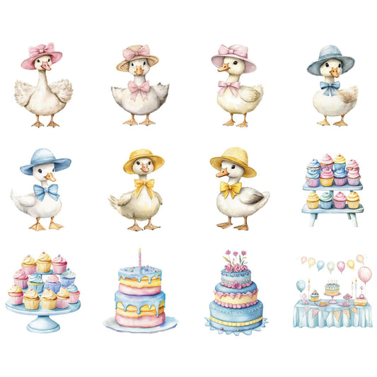 Silly Goose with Balloon Clipart