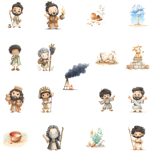Exodus Bible Story Clipart Bundle | Christian Kids PNGs | Moses Biblical Commercial Use Clipart