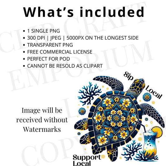 a picture of a sea turtle with the words what's included