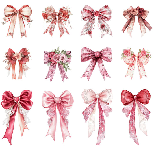 Vintage Coquette Valentines Bow Clipart