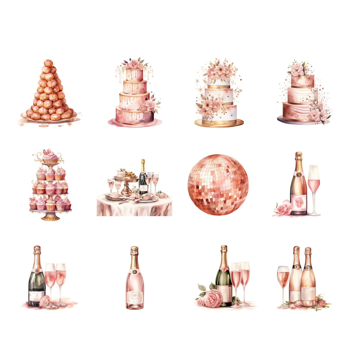 Rose Gold Celebration Clipart