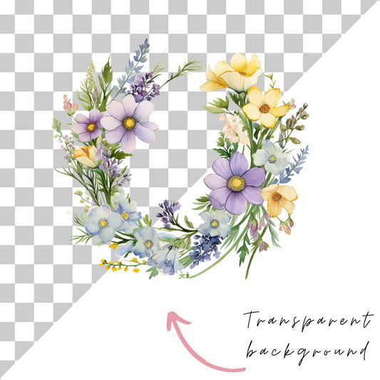 Wildflower Wreath Clipart