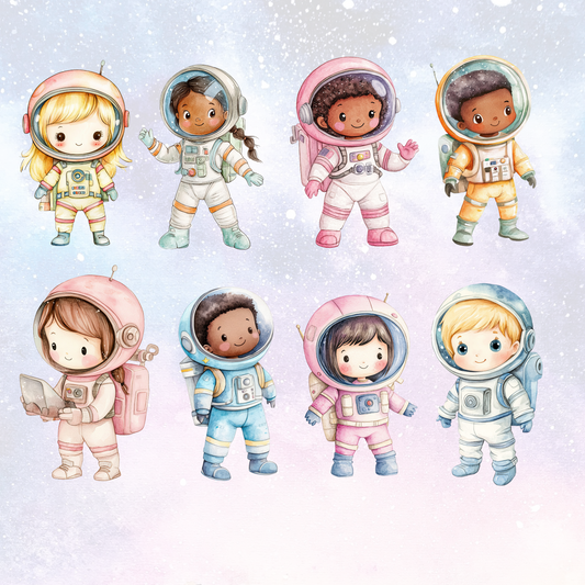 a group of children in space suits