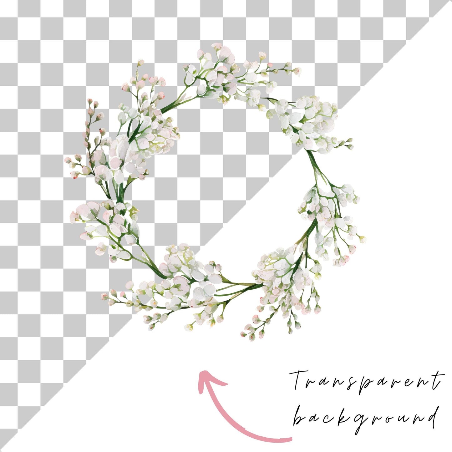 Babys Breath Wreath Clipart