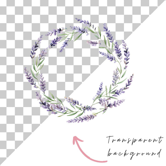 Clipart de corona de lavanda individual