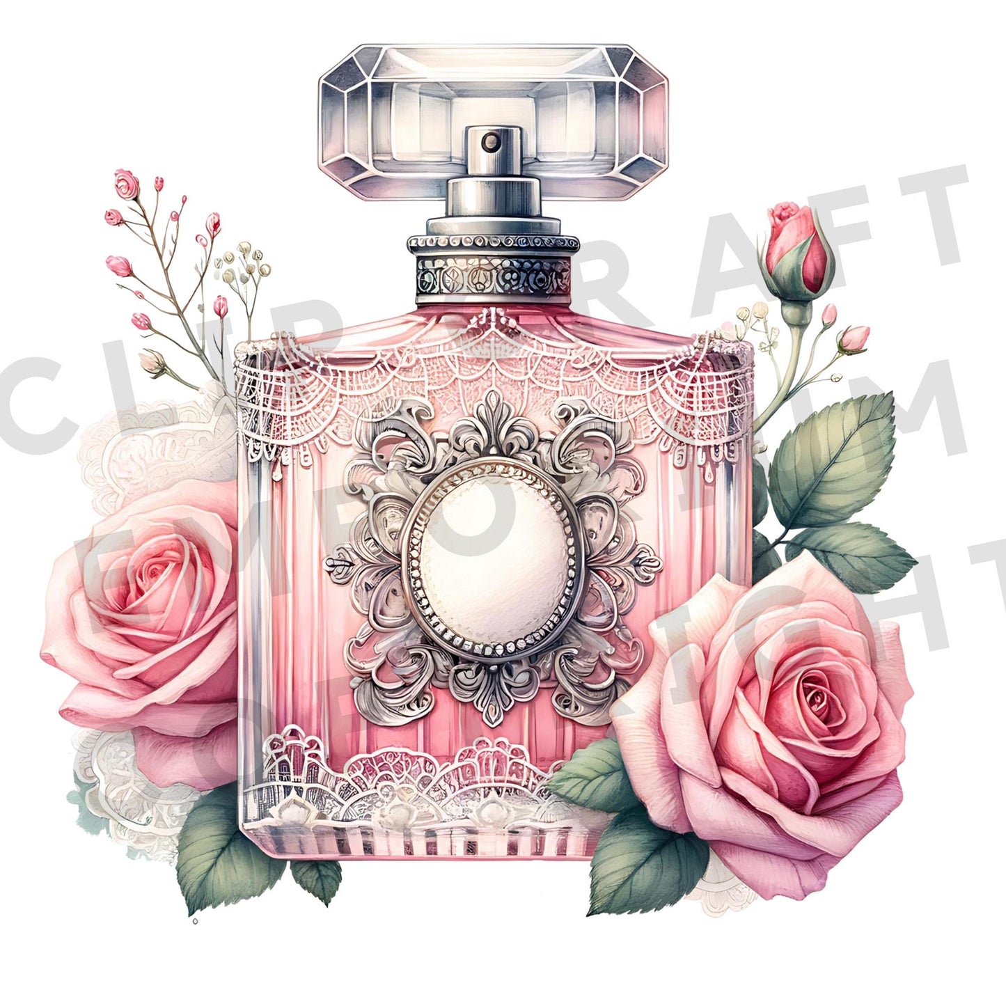 Antique Perfume Bottle Clipart Set