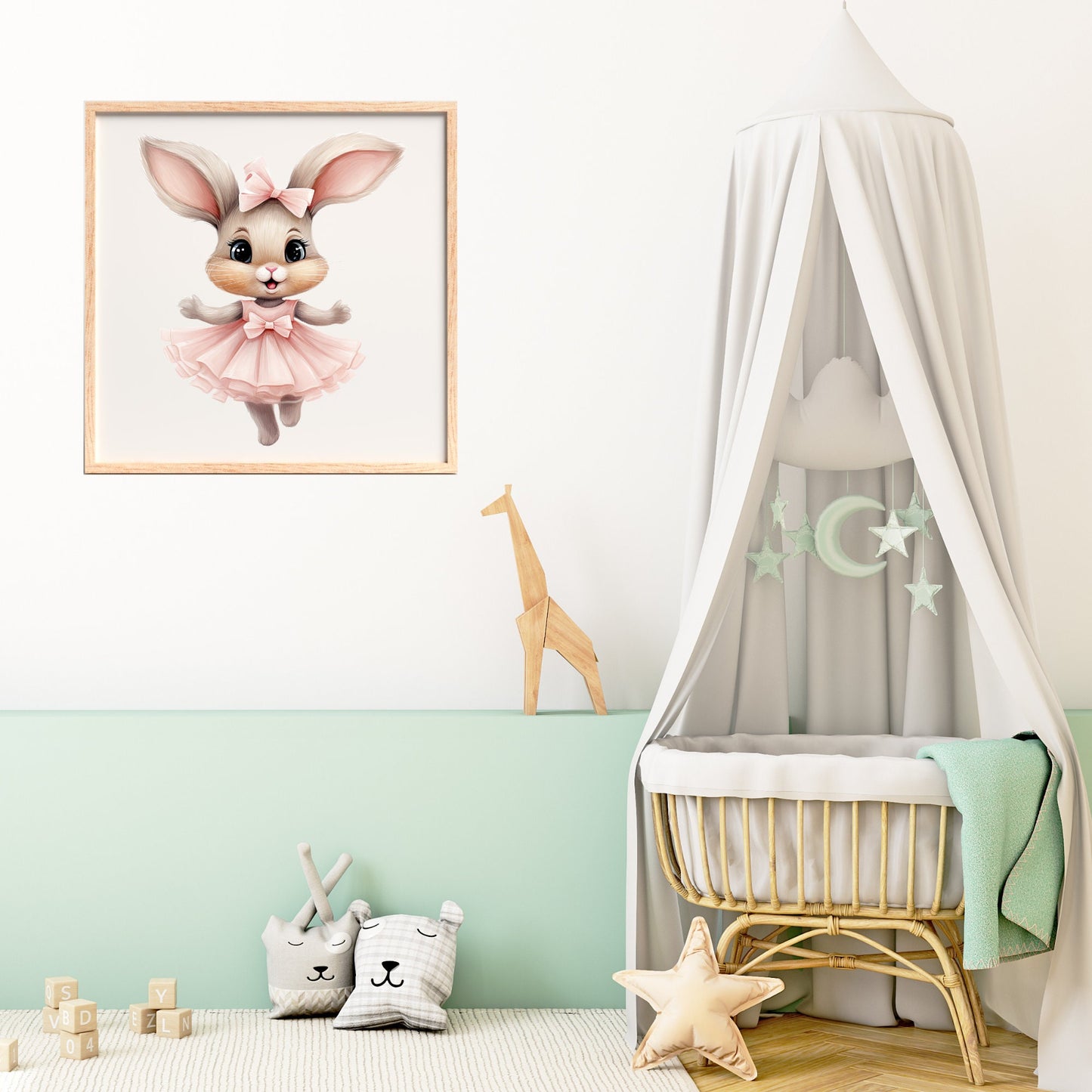 Clipart de conejita bailarina en acuarela