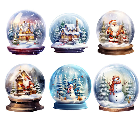 Watercolor Christmas Snowglobe Clipart