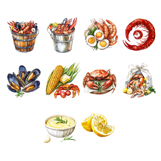 a painting of a variety of food items