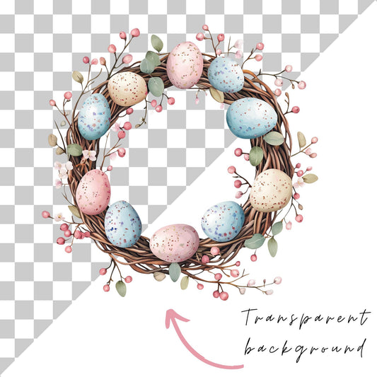 Clipart de corona de Pascua individual