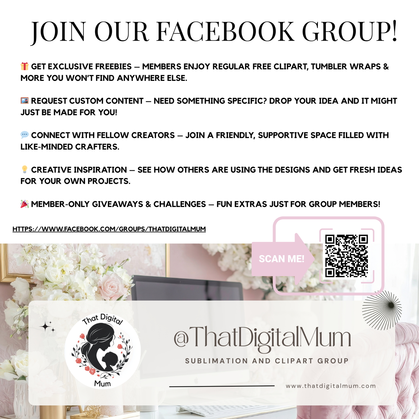 a flyer for a social event with a picture of a desk