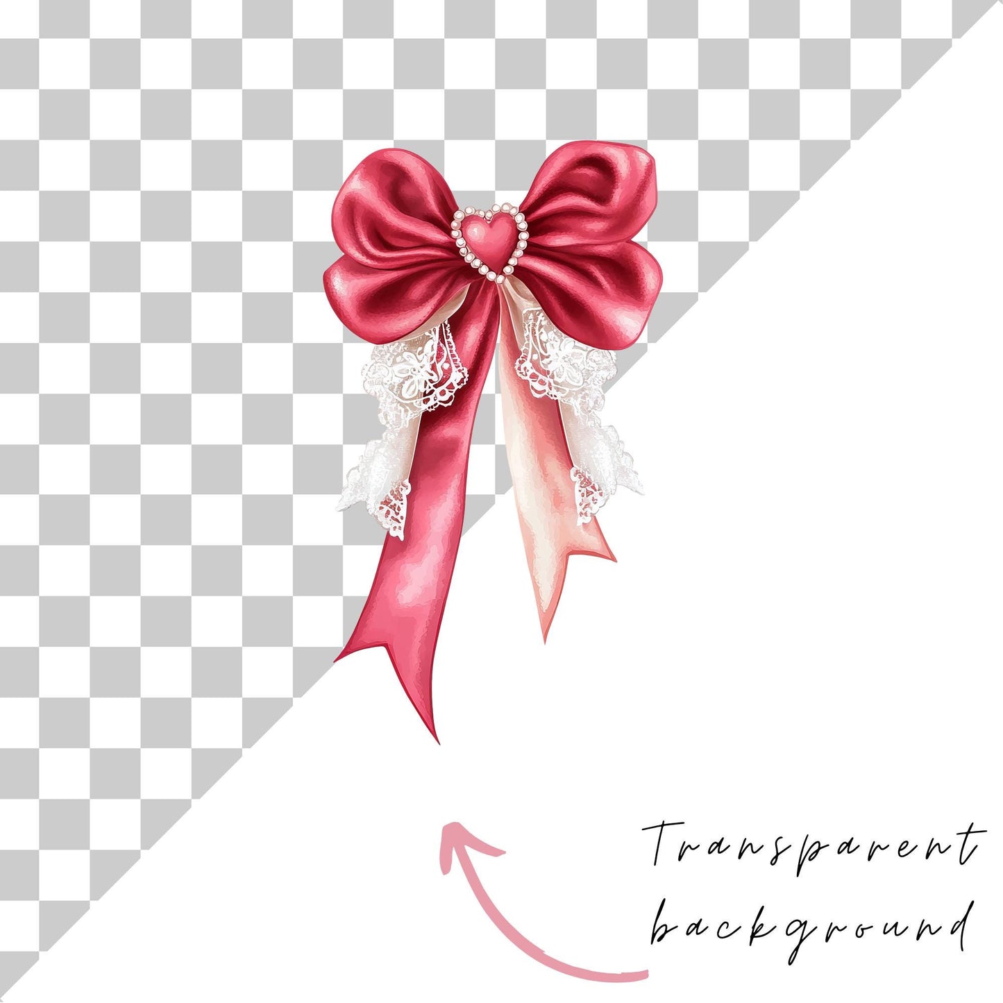 Vintage Coquette Valentines Bow Clipart