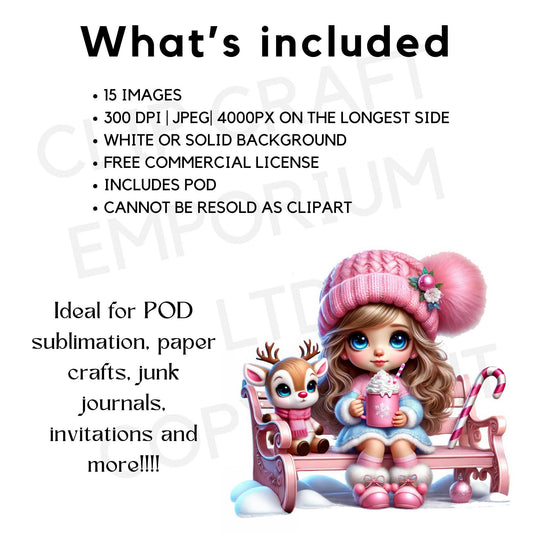 15 Christmas Gnome Girl Clipart