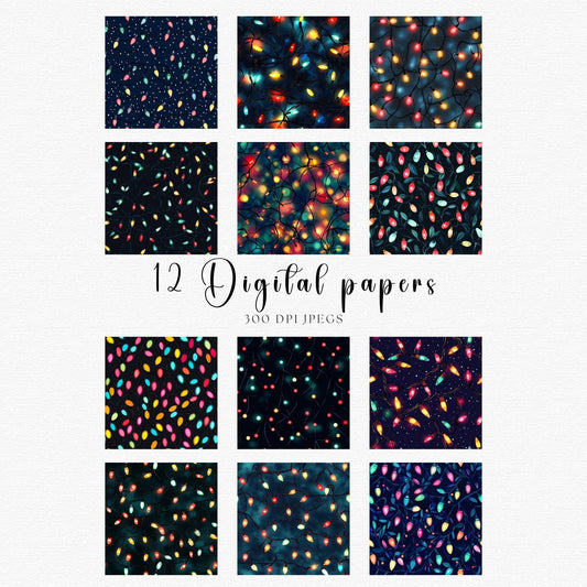 Christmas Lights Digital Papers
