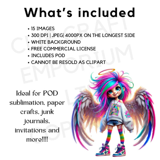 15 Quirky Girl Angel Clipart