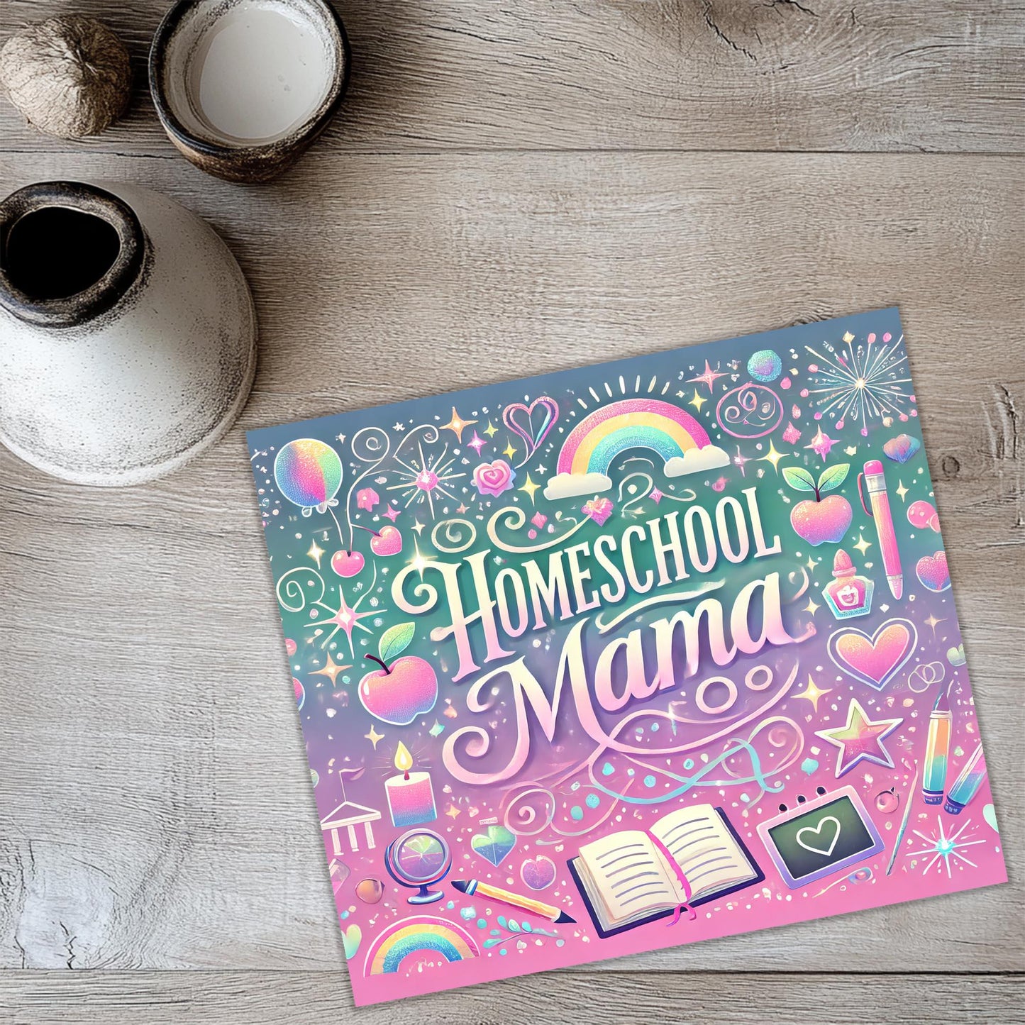 a book that reads homeschool mama on a table