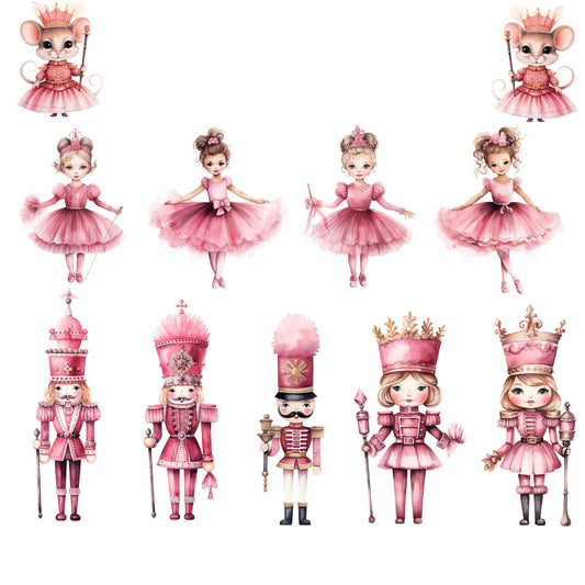 Cascanueces rosa navideño