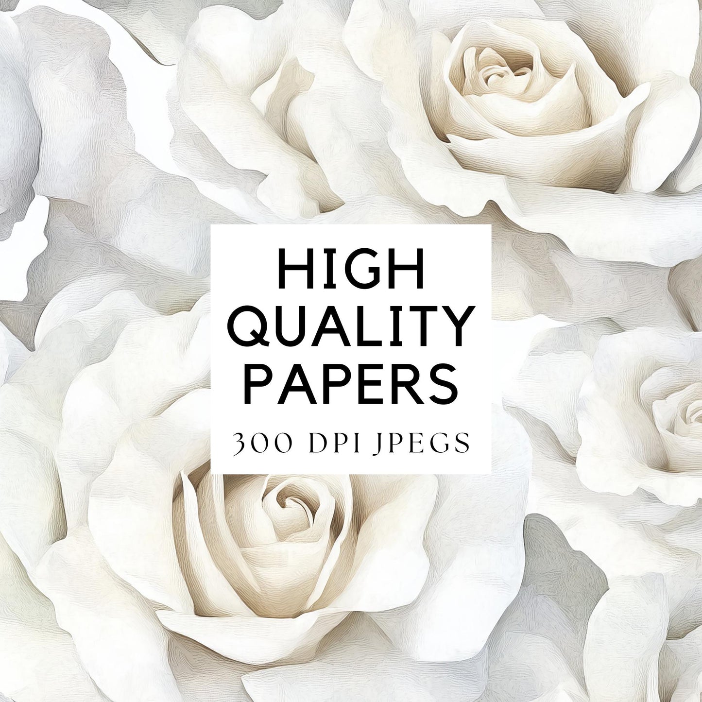 Ivory Rose Digital Papers
