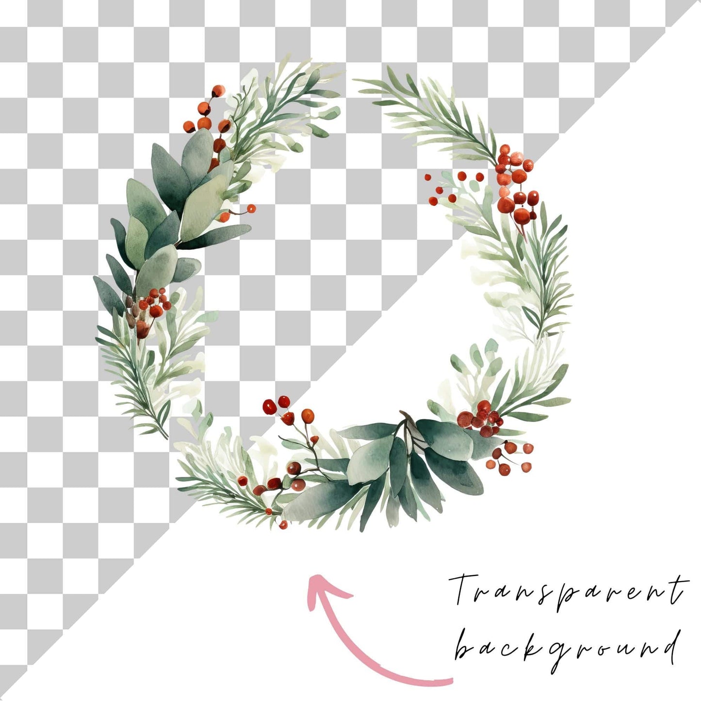 Festive Wreath Clipart Single