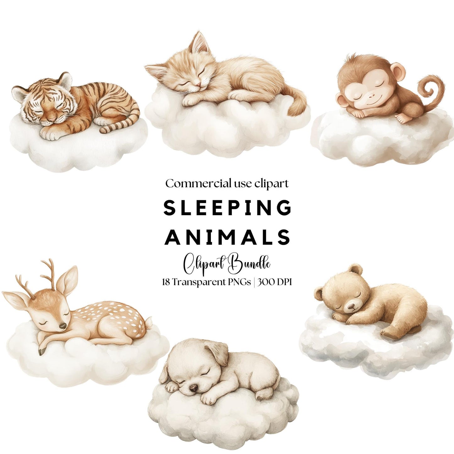 Neutral Sleeping animals clipart