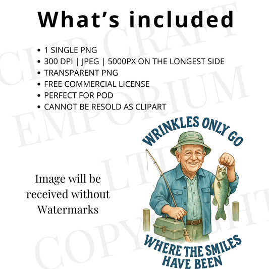 Fishing Grandpa Wrinkles only go where the smiles have been tshirt design