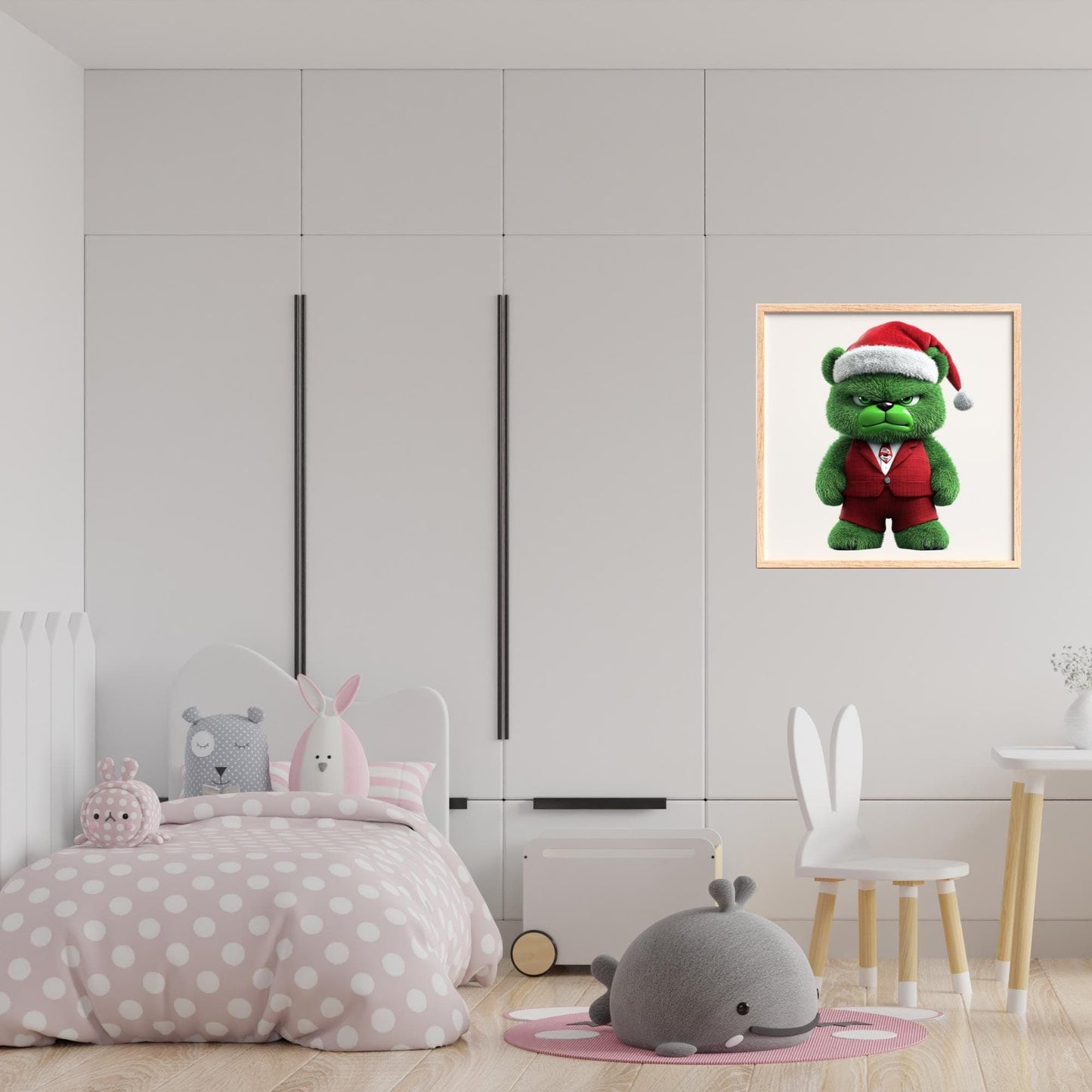 Grumpy Christmas Teddy Bear Clipart Single