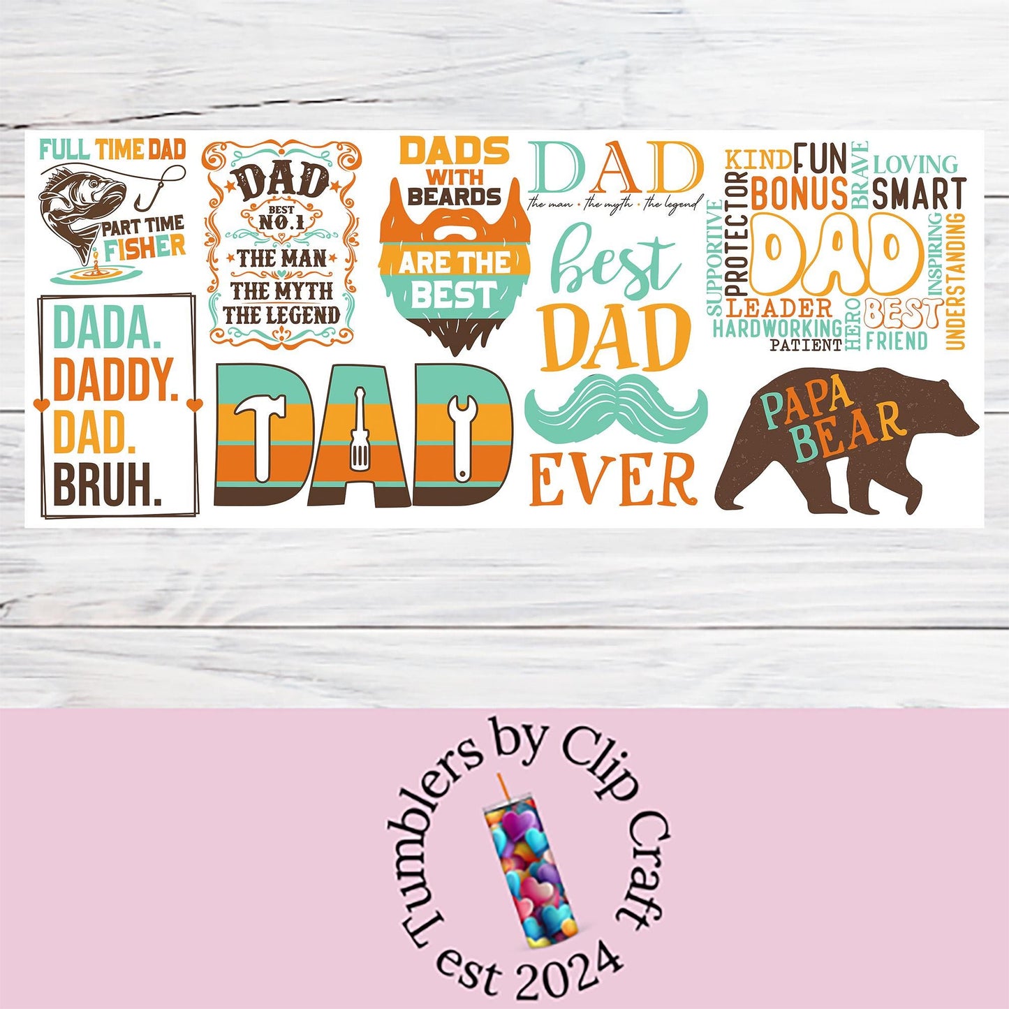 a father's day card with a picture of a bear