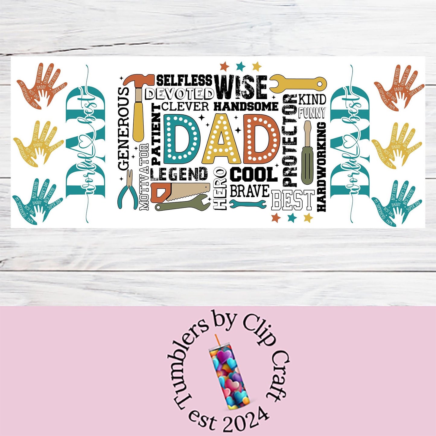 a father's day card with hand prints on it
