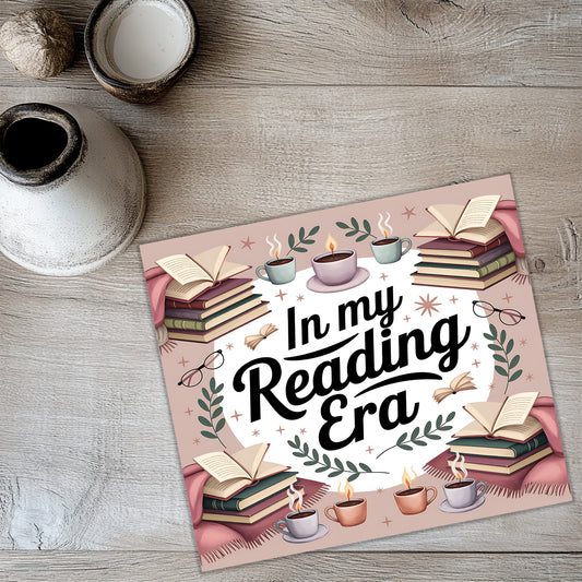 In My Reading Era Tumbler Wrap PNG | Book Lover Sublimation