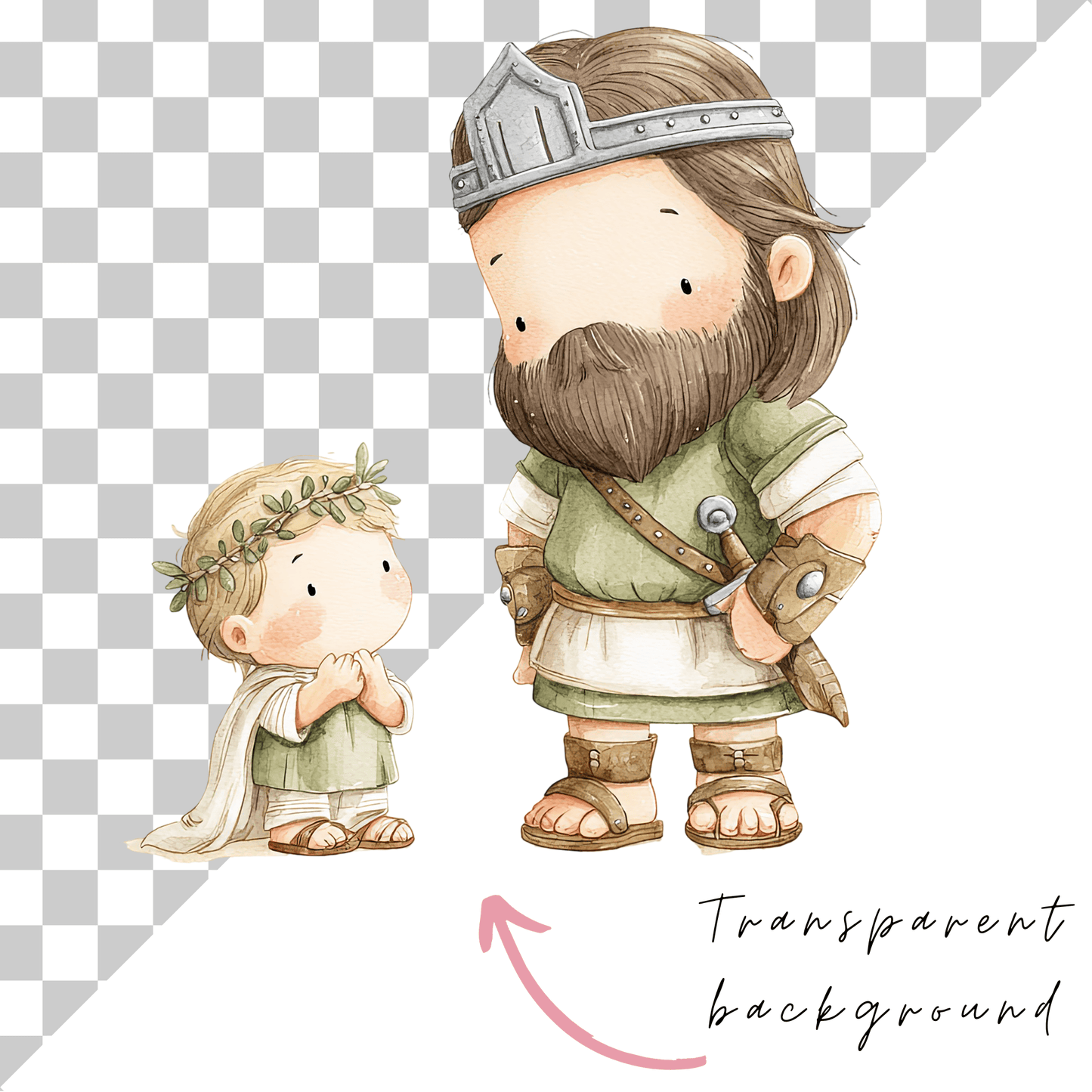 Joshua and Jericho Clipart – Bible Story PNG, Christian Kids Clipart, Sunday School Graphics, Commercial Use
