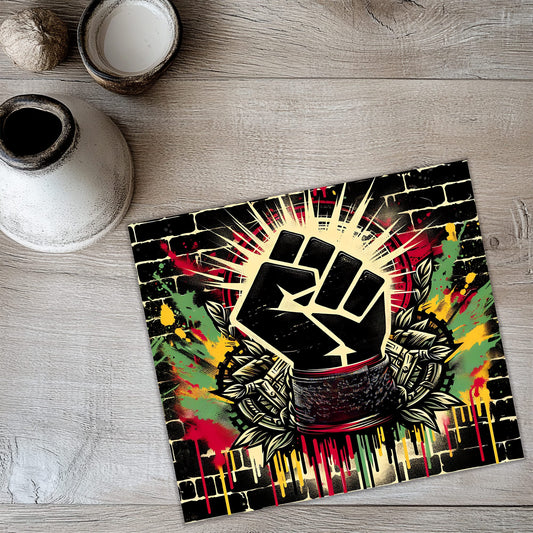 Juneteenth Fist 20oz Tumbler Wrap