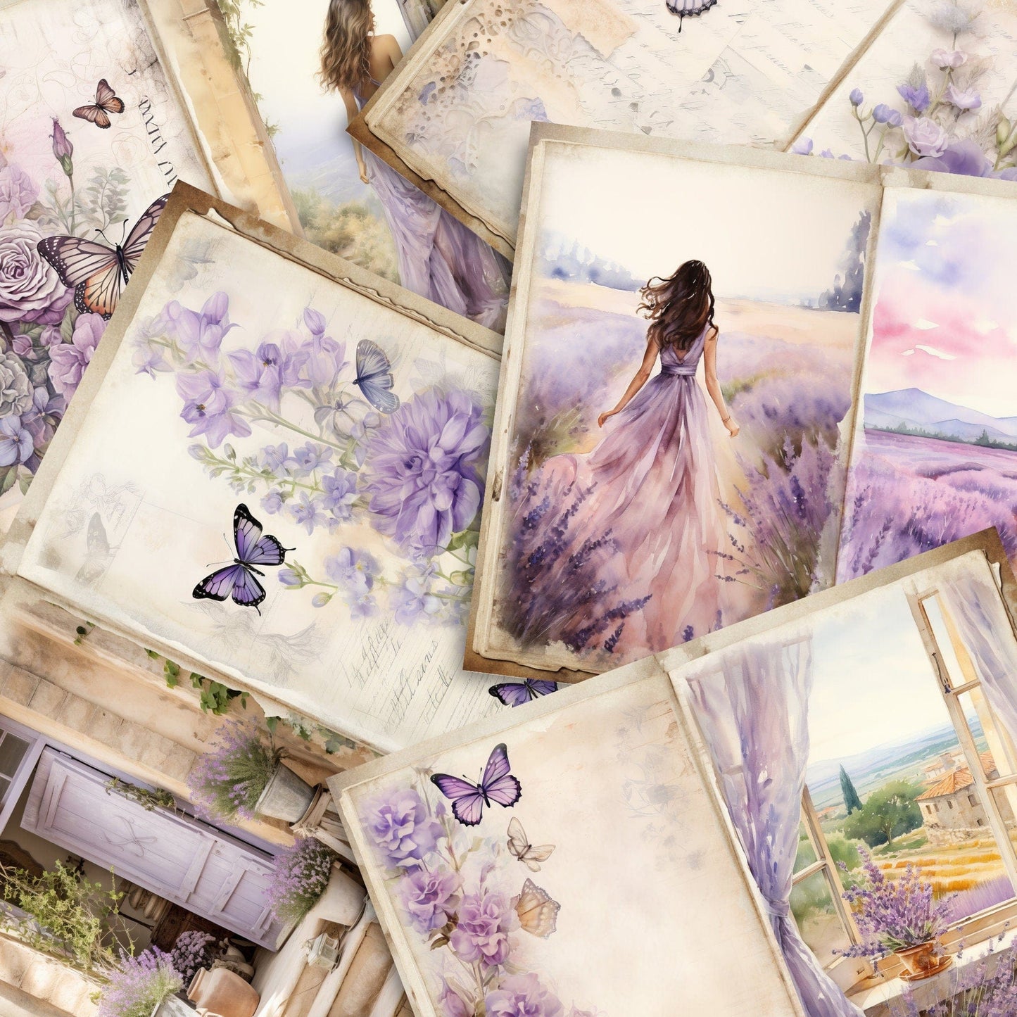Lavender Haze Junk Journal Pages