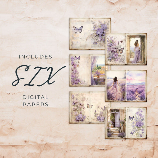 Lavender Haze Junk Journal Pages